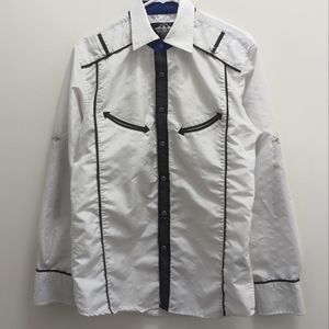 5/$20 🌼 1901 White Pearl Snap Western Shirt